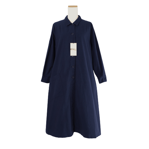 エムエイチエル/TOUGH COTTON CANVAS シャツワンピース